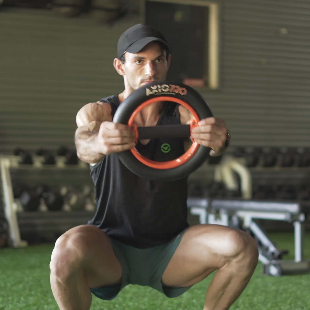 Squat exercise using AXIO 720 Centripetal Trainer