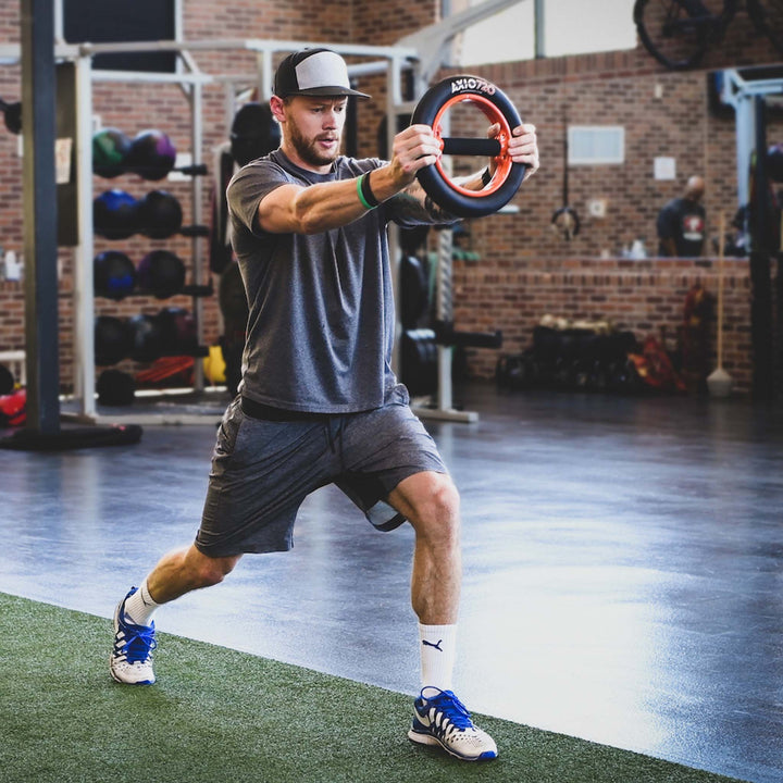 Lunge exercise using AXIO 720 Centripetal Trainer