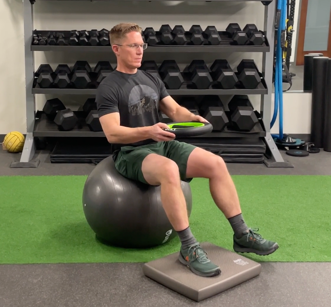 Seated One Leg Blender Rotations