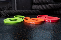 3 Pack AXIO Infinity Bands - One (1) 208cm Extra Light Resistance Band - Green   One (1) 208cm Light Resistance Band - Orange  One (1) 208cm Moderate Resistance Band - Red